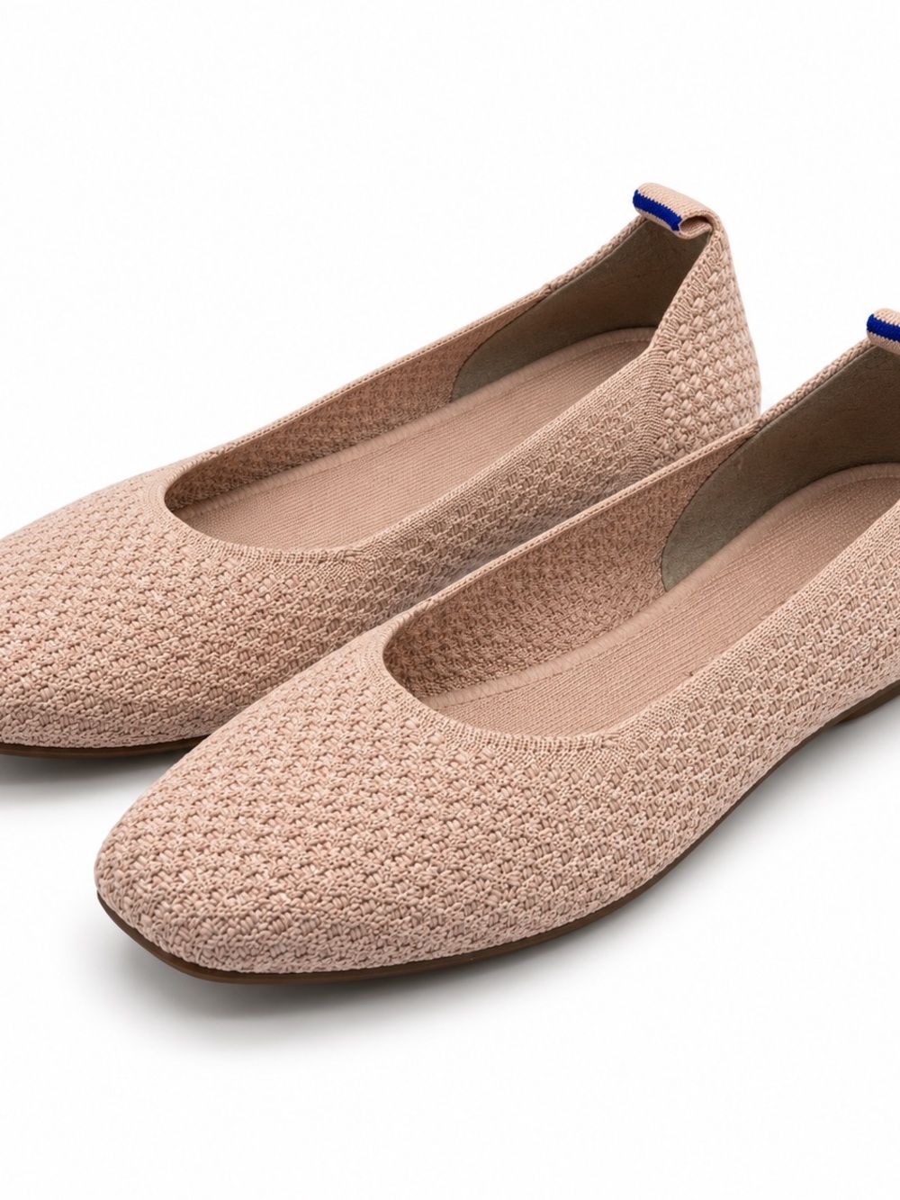 Rothy’s The Max Square Ballet Flats Women’s 8.5 Blush Pink Knit NWOT